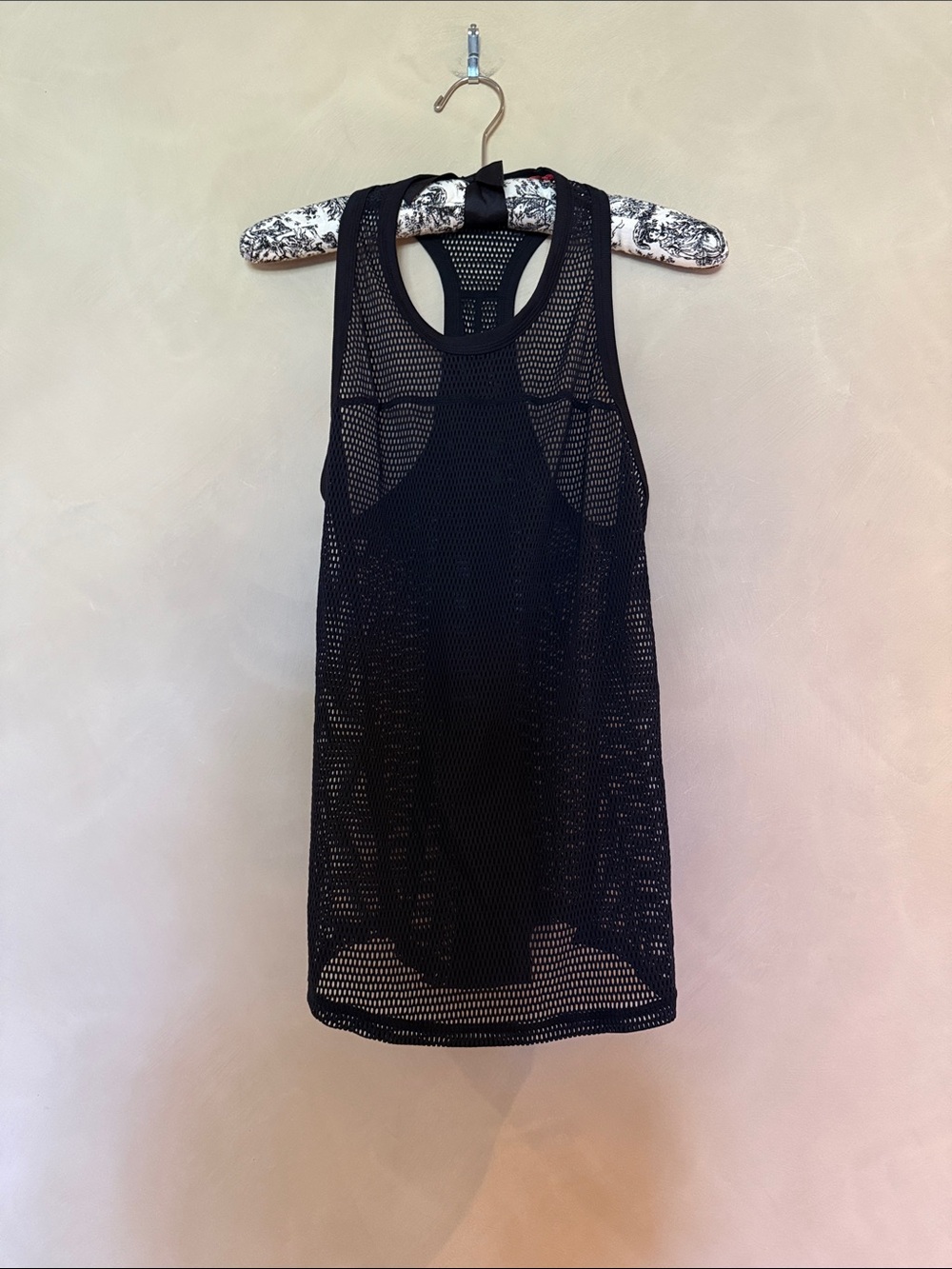 Zella black mesh racerback tank top size small